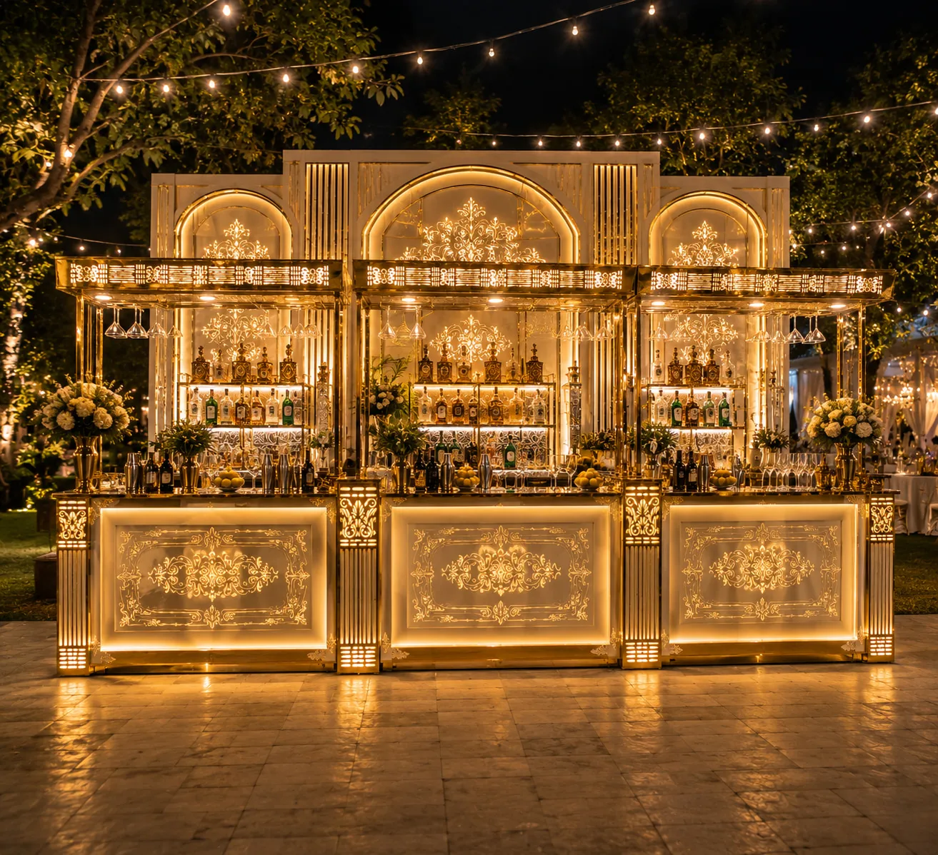 Imperial Royale Mocktail Pavilion - luxury wedding setup by D I V Y A M®